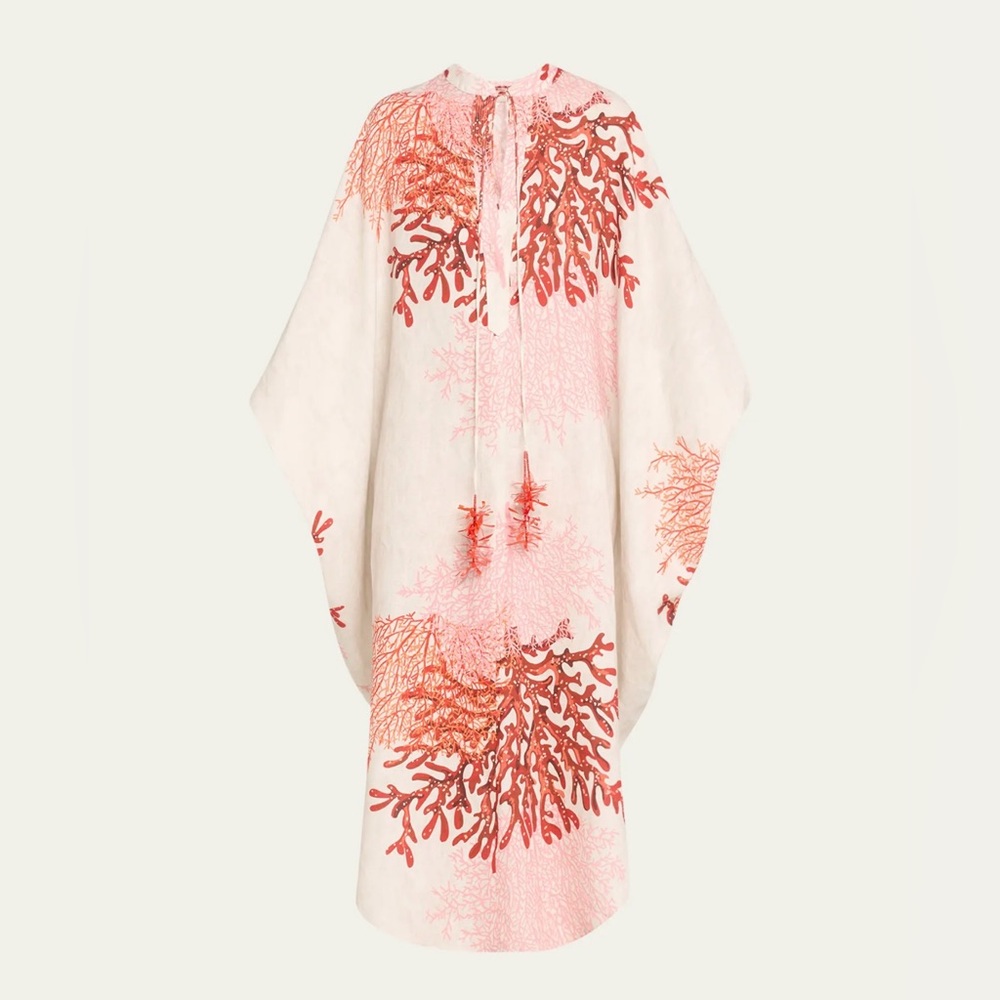 SILVIA TCHERASSI Coral Elea Kaftan Midi Dress *NWT*